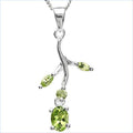 0,72 Carat echter Peridot Anhanger Silber 925, Rhodiniert maigrüner Edelstein
