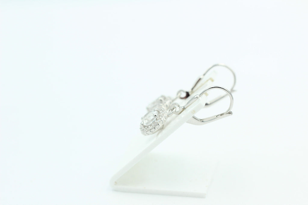 1,2 Carat Bergkristall Brisur 925 Silber Ohrhänger Ohrstecker mit Zirkonia Top