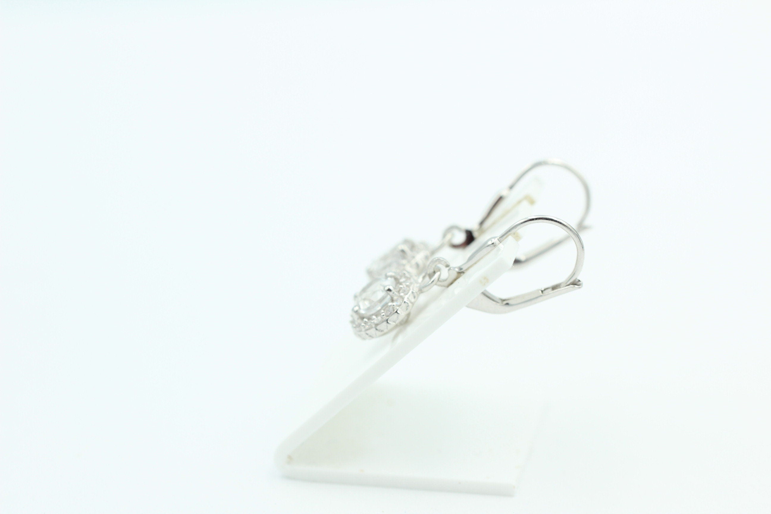 1,2 Carat Bergkristall Brisur 925 Silber Ohrhänger Ohrstecker mit Zirkonia Top