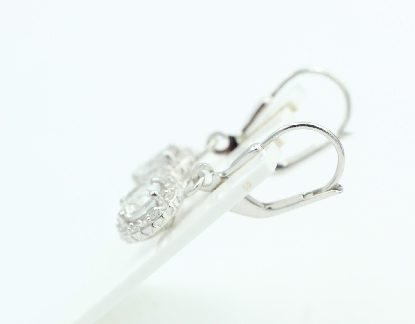1,2 Carat Bergkristall Brisur 925 Silber Ohrhänger Ohrstecker mit Zirkonia Top