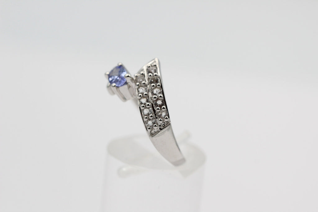 1,3 Carat Tansanit aus Afrika Weißtopas Ring 925 Silber Gröpße 7 / 55 / 17,5