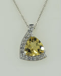 Edler 4,85 Carat Citrin weisstopas Anhanger 925 Silber weisser Topas