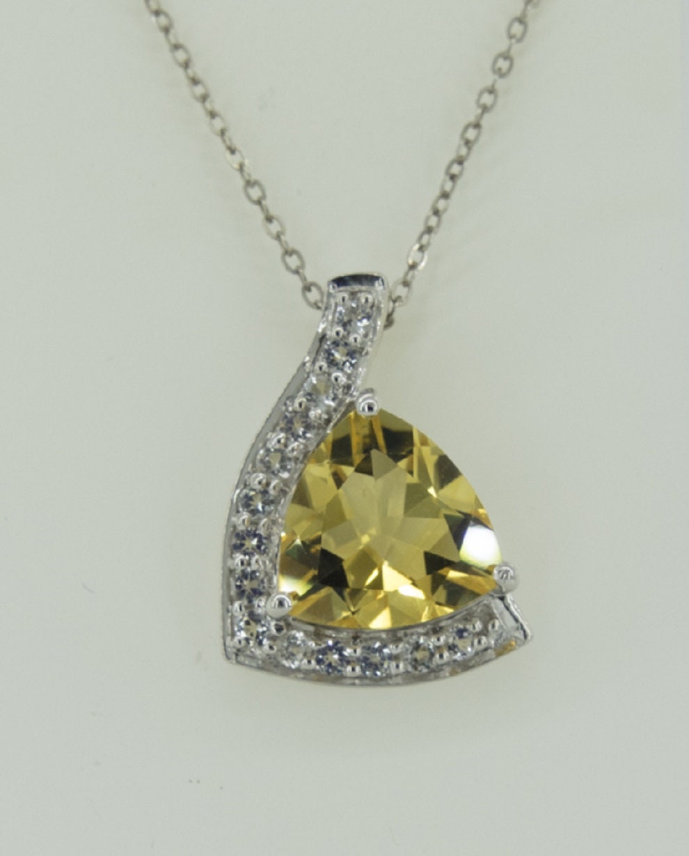 Edler 4,85 Carat Citrin weisstopas Anhanger 925 Silber weisser Topas