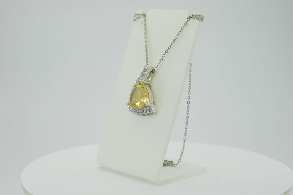 Edler 4,85 Carat Citrin weisstopas Anhanger 925 Silber weisser Topas