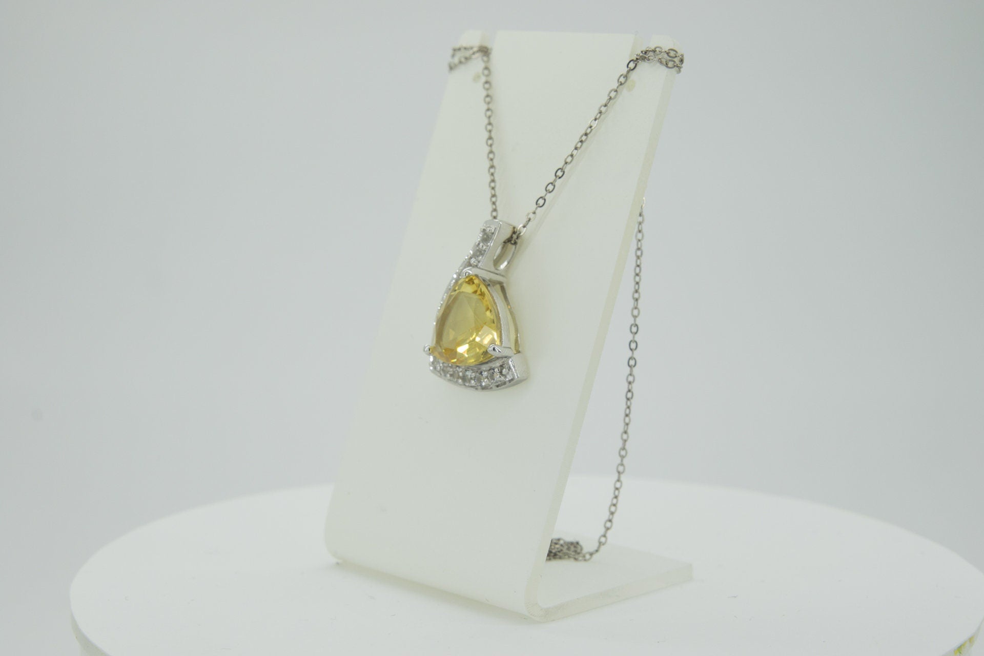 Edler 4,85 Carat Citrin weisstopas Anhanger 925 Silber weisser Topas