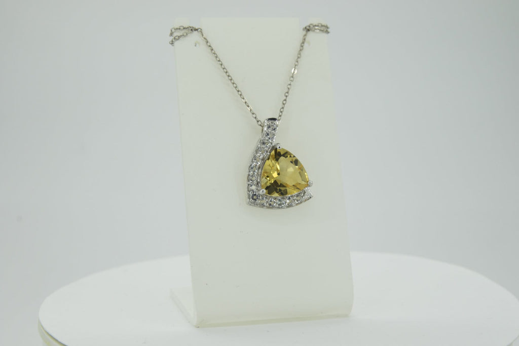 Edler 4,85 Carat Citrin weisstopas Anhanger 925 Silber weisser Topas