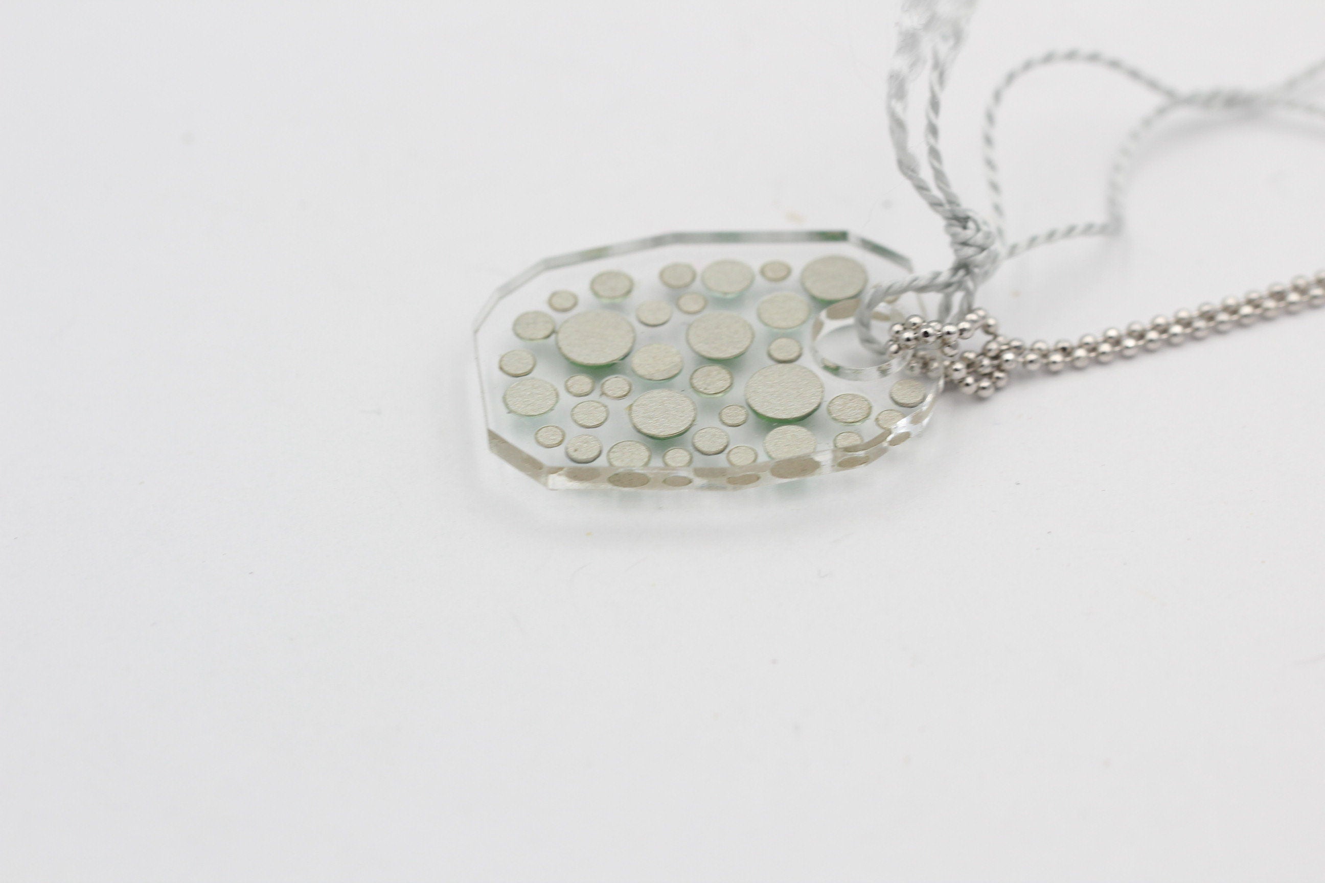 Collier Bubble mit Swarovski-Elements Fern Green mit 925 Silber Kette