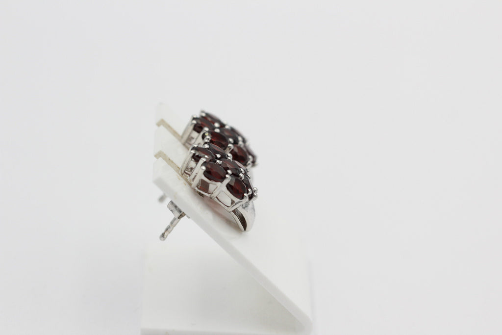 Edle 3,33 Carat Granat Ohrstecker 925 Silber Olivin Schmuck Top Edel Edelstein