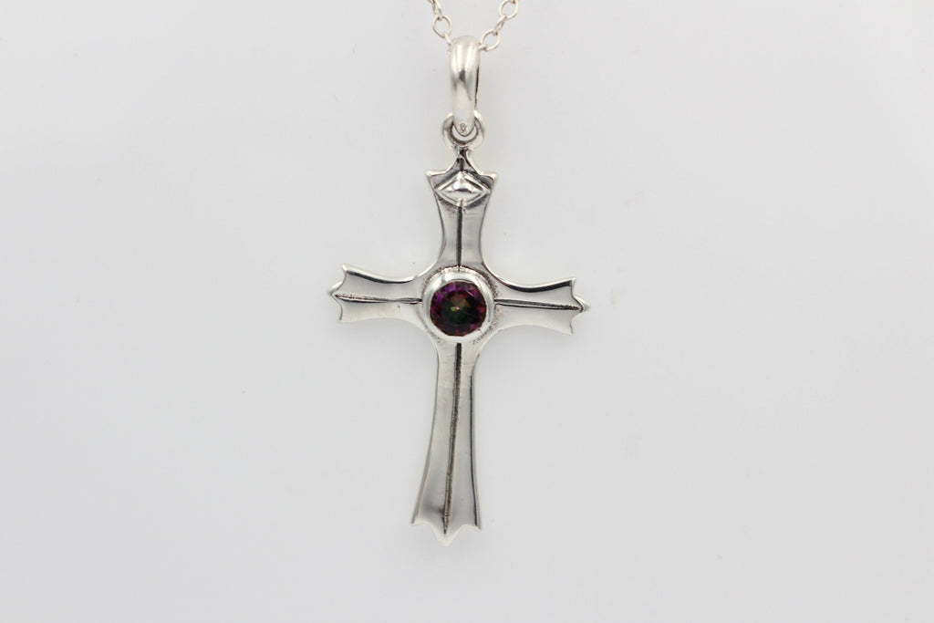 0,36 Carat Mystiktopas Kreuz Anhänger 925 Silber mystic Topas