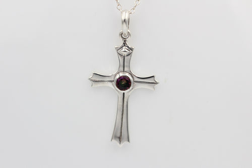 0,36 Carat Mystiktopas Kreuz Anhänger 925 Silber mystic Topas