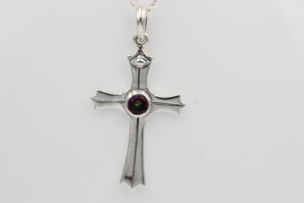 0,36 Carat Mystiktopas Kreuz Anhänger 925 Silber mystic Topas