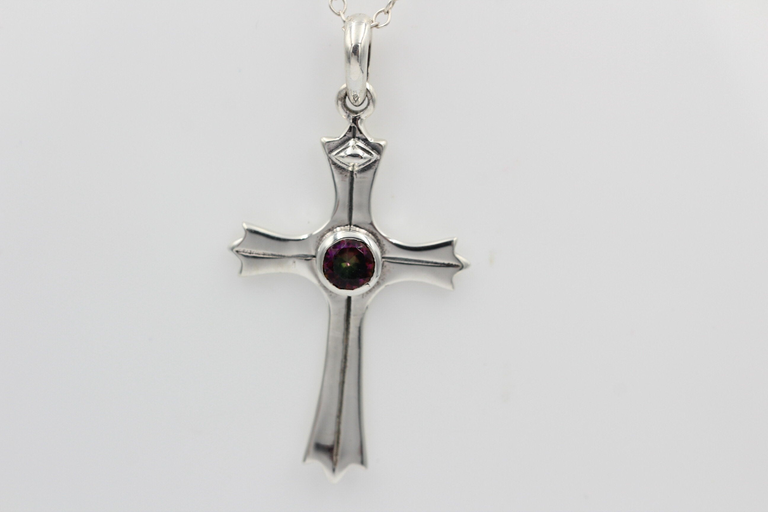 0,36 Carat Mystiktopas Kreuz Anhänger 925 Silber mystic Topas