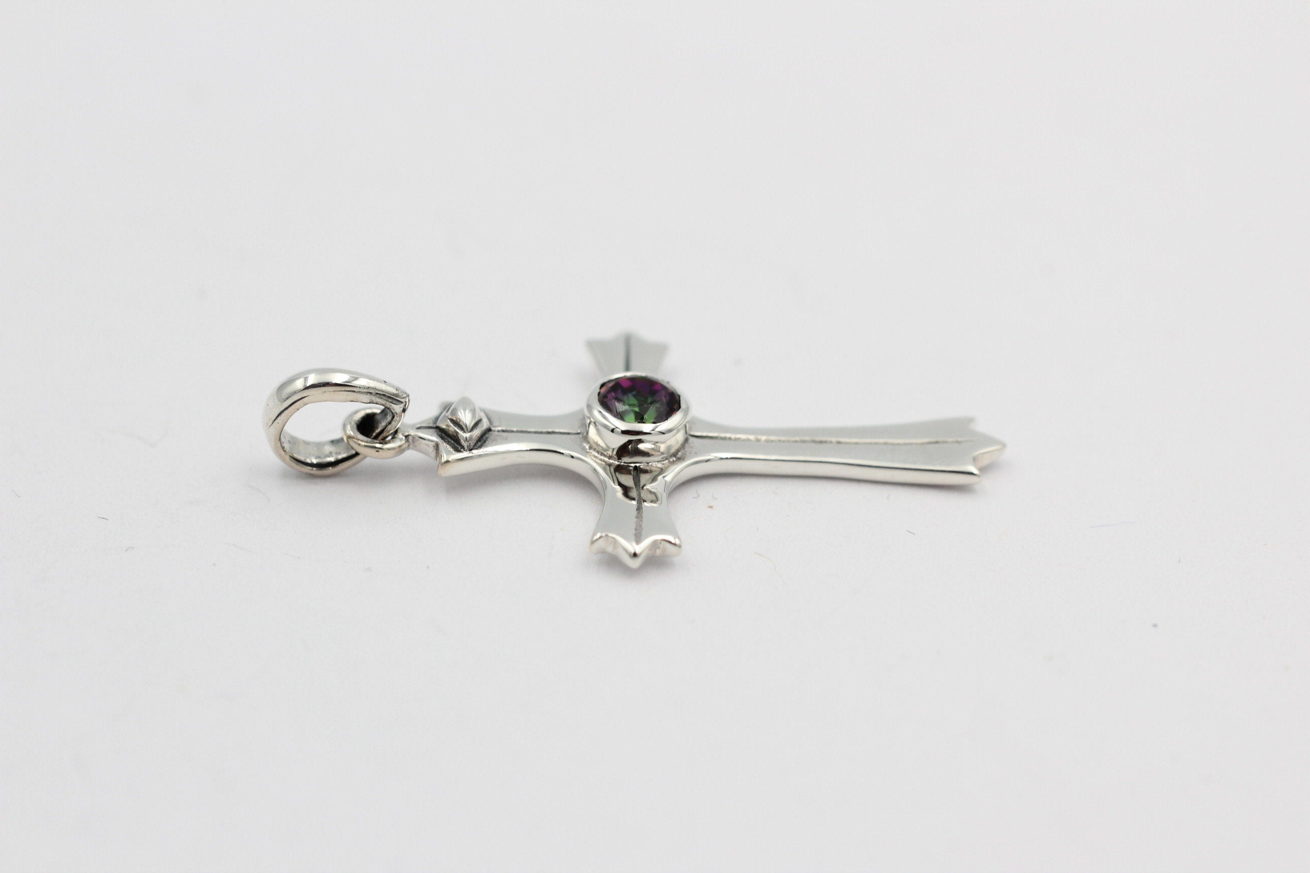 0,36 Carat Mystiktopas Kreuz Anhänger 925 Silber mystic Topas