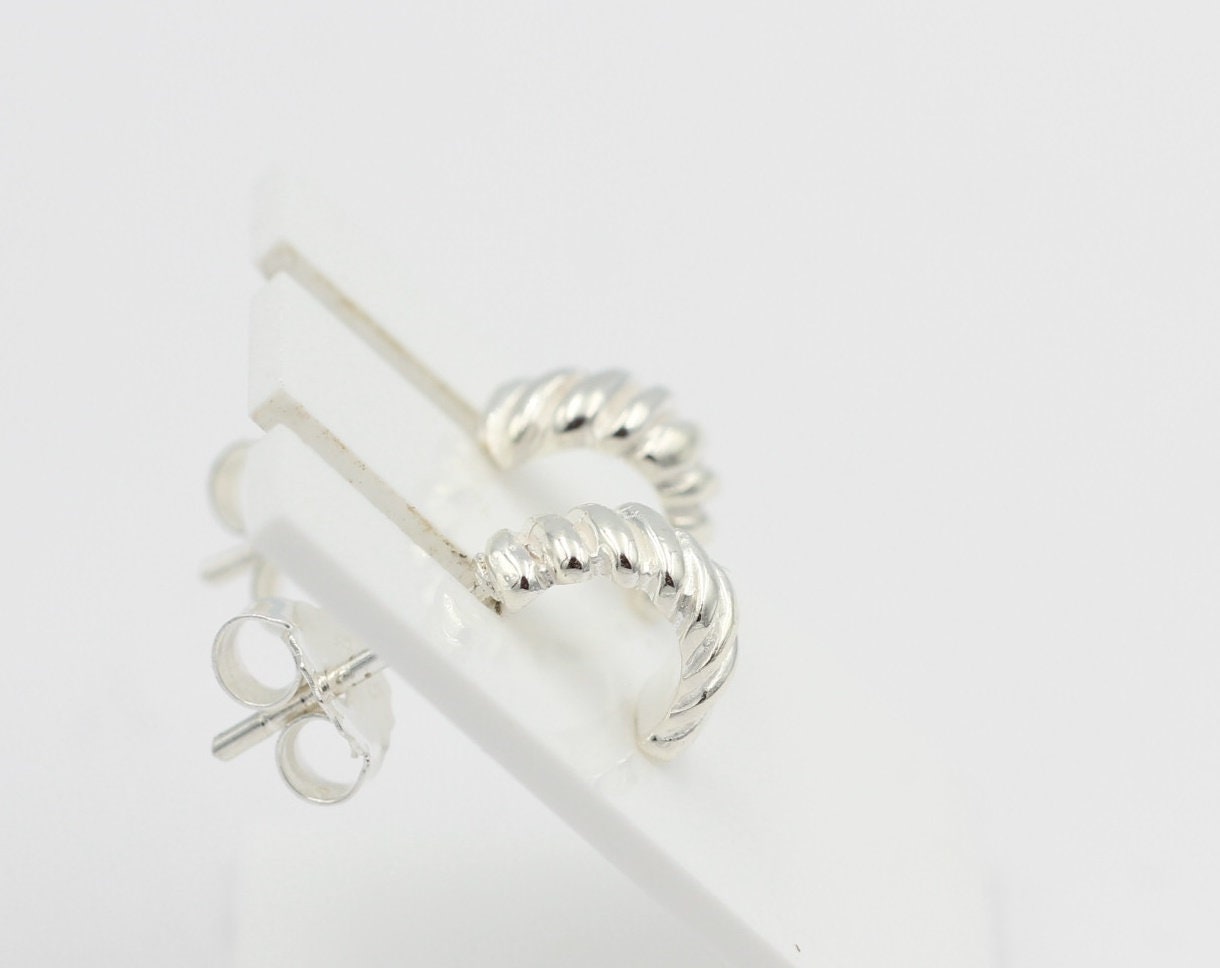Campur Design Halcreolen 925 Silber Ohrstecker geriffelt Top Edel Sonderposten