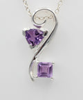 Edler 1,3 Carat Amethyst Design Anhänger 925 Silber   Schmuck