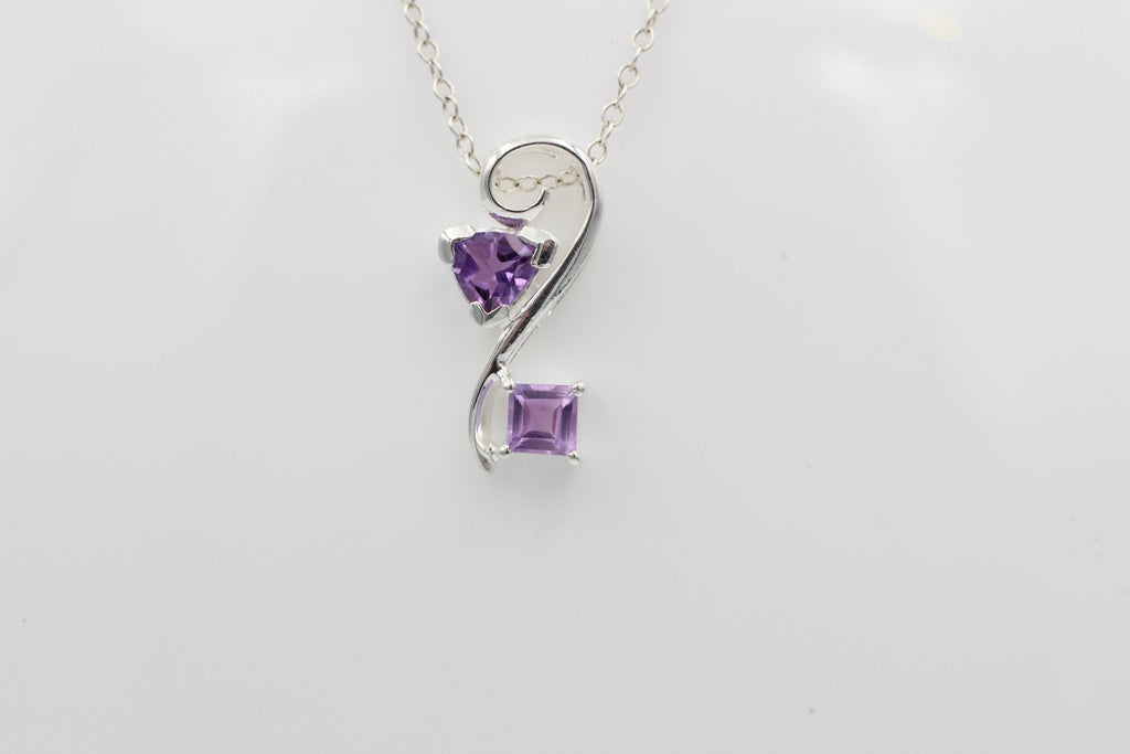 Edler 1,3 Carat Amethyst Design Anhänger 925 Silber   Schmuck