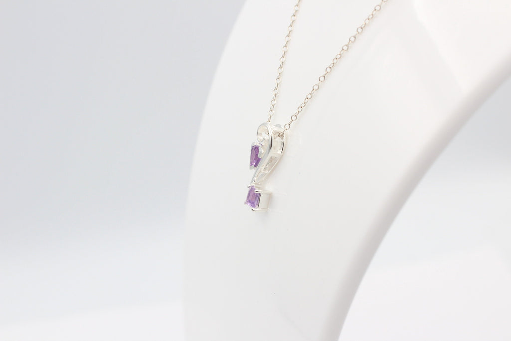 Edler 1,3 Carat Amethyst Design Anhänger 925 Silber   Schmuck