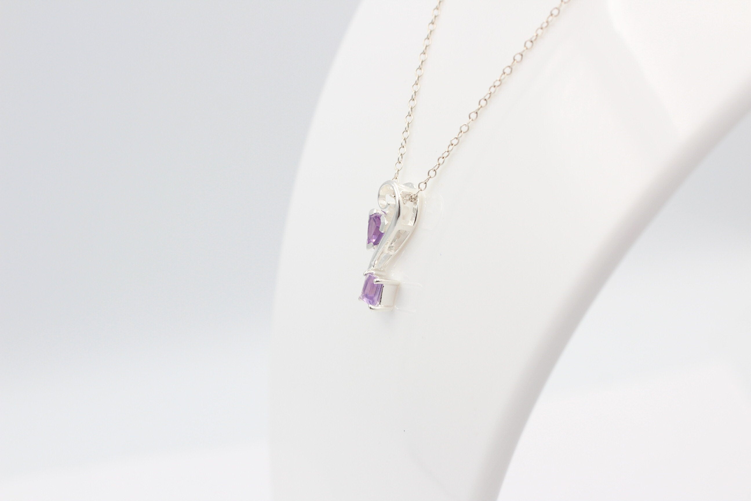 Edler 1,3 Carat Amethyst Design Anhänger 925 Silber   Schmuck