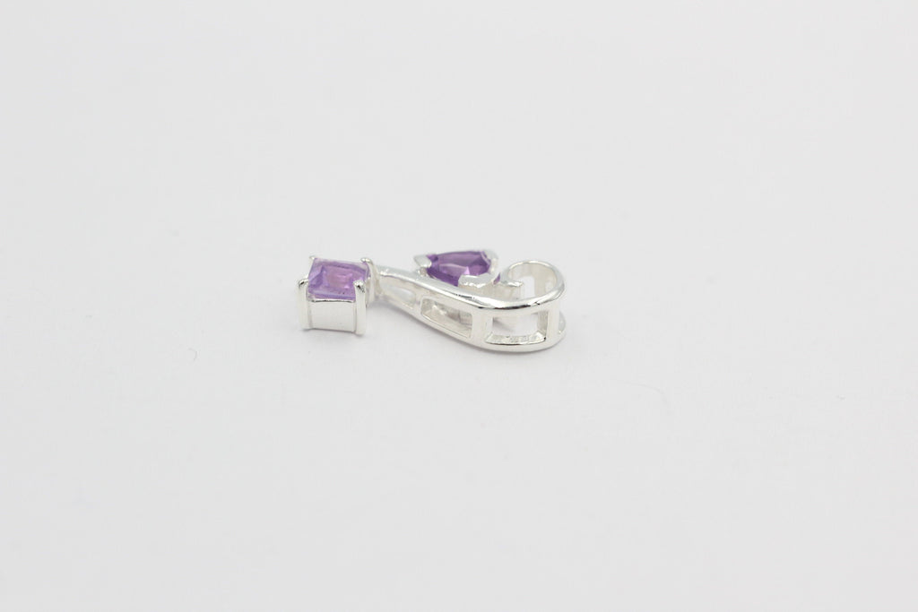Edler 1,3 Carat Amethyst Design Anhänger 925 Silber   Schmuck