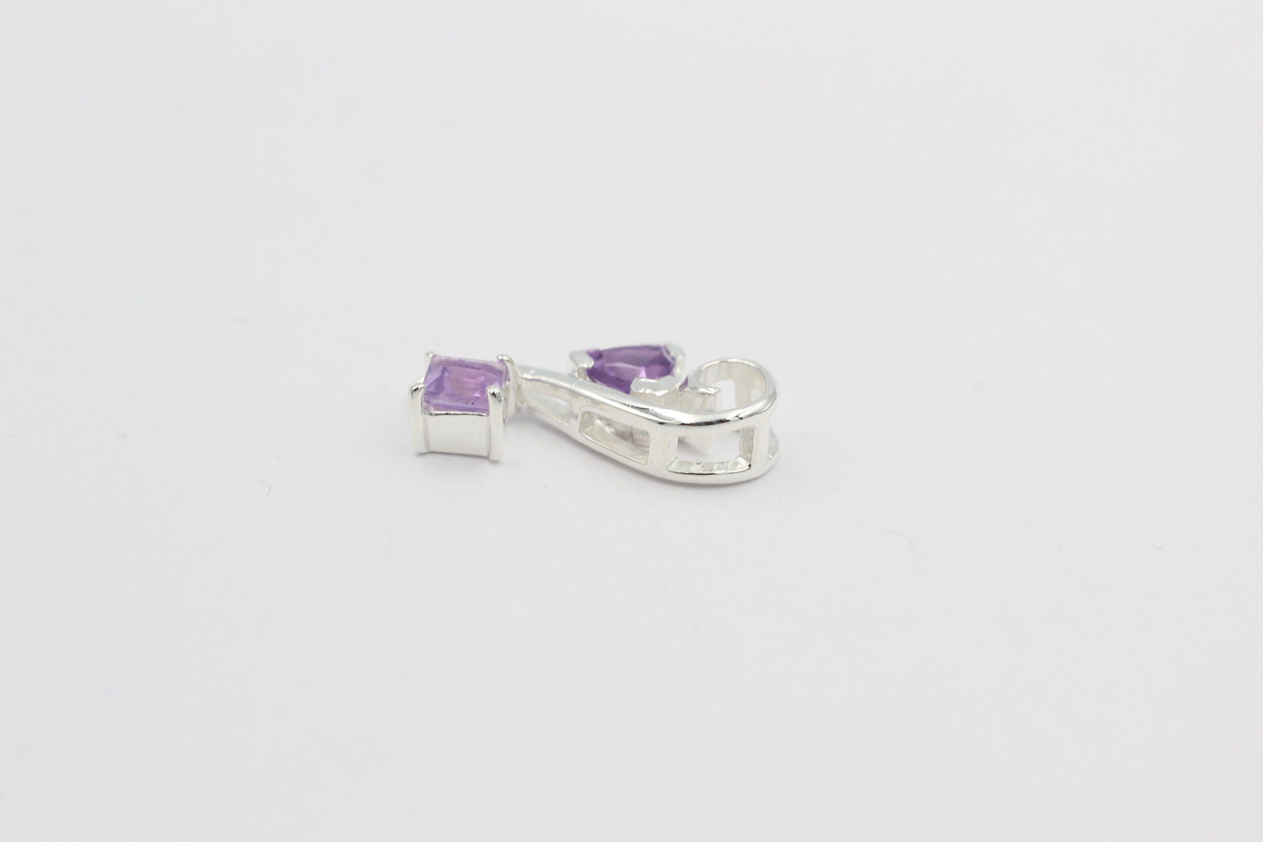 Edler 1,3 Carat Amethyst Design Anhänger 925 Silber   Schmuck