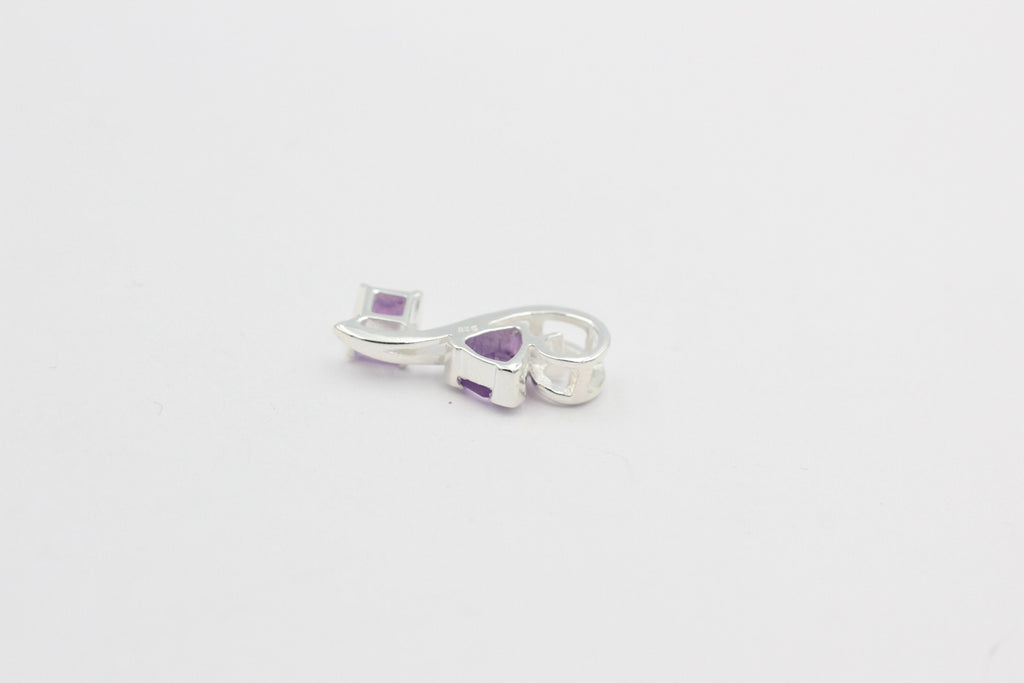 Edler 1,3 Carat Amethyst Design Anhänger 925 Silber   Schmuck