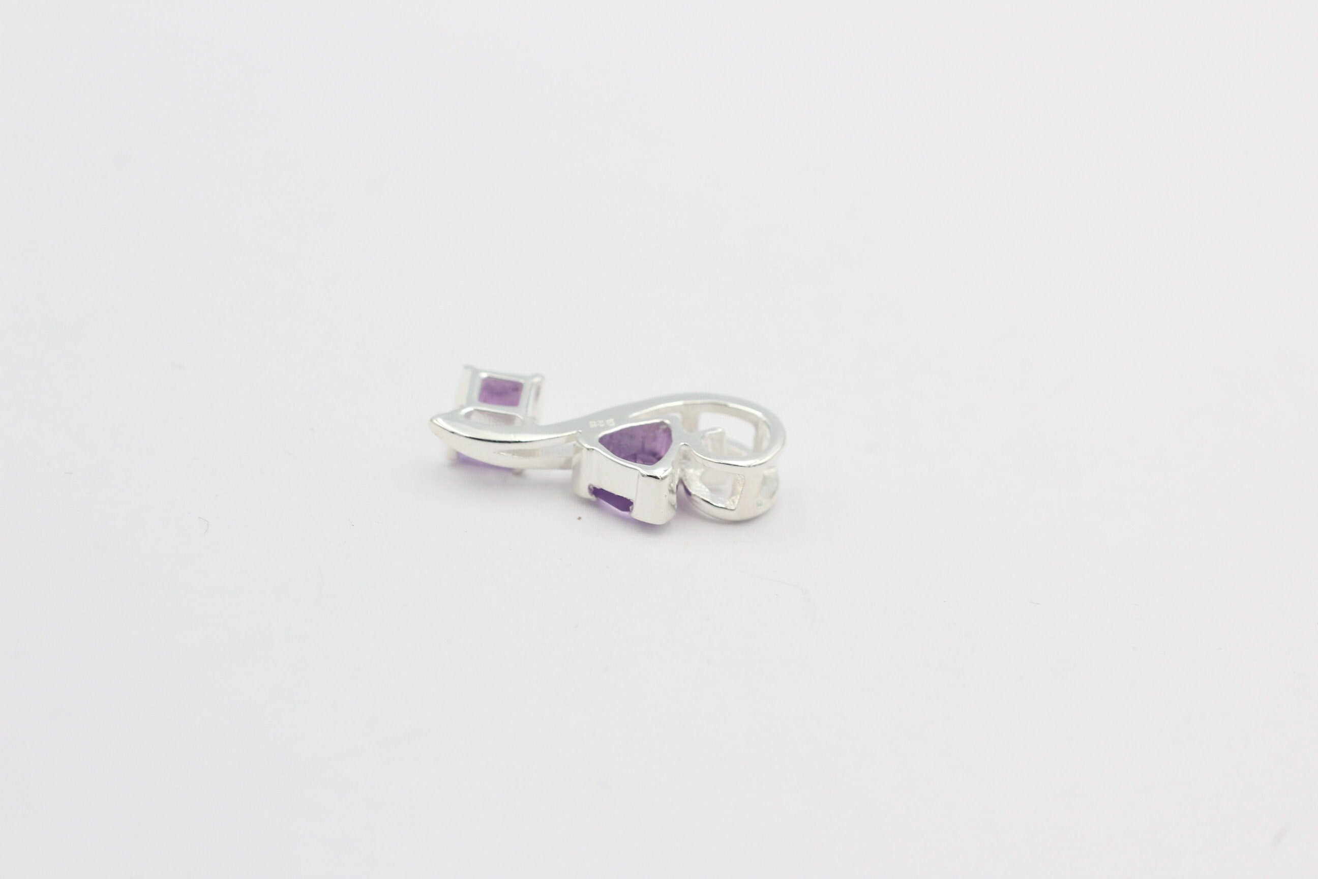 Edler 1,3 Carat Amethyst Design Anhänger 925 Silber   Schmuck