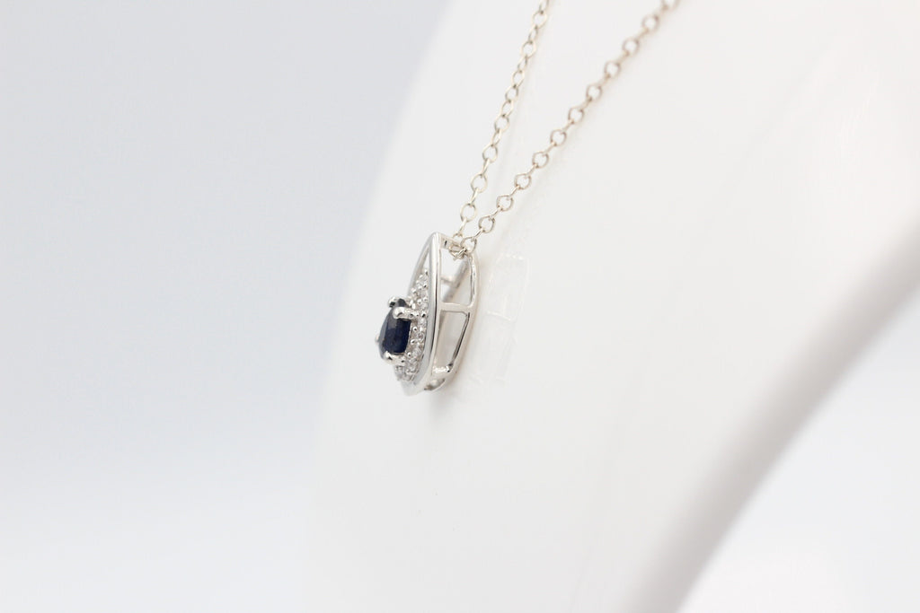 Edler 0,51 Carat Saphir Anhänger 925 Silber  blauer Saphir