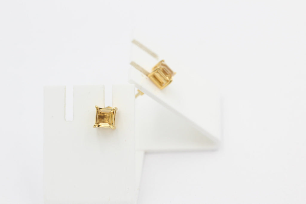 Edle 1,2 Carat Citrin Ohrstecker 925 Silber vergoldet Ohrring  Schmuck