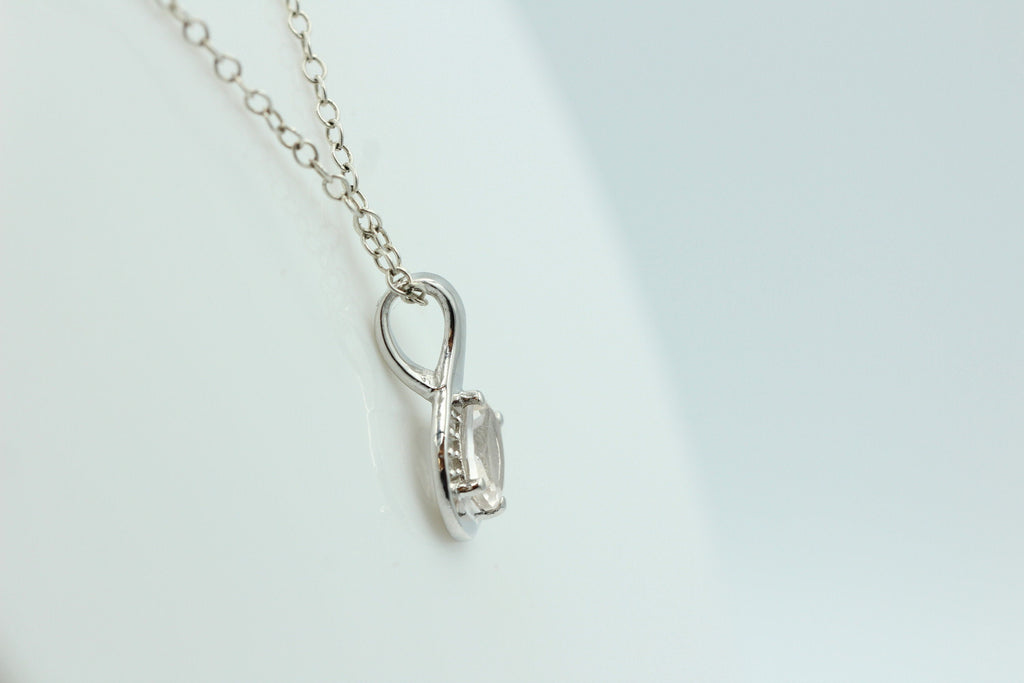 1,12 Carat Prasiolith Anhänger 925 Silber  mit Zirkonia