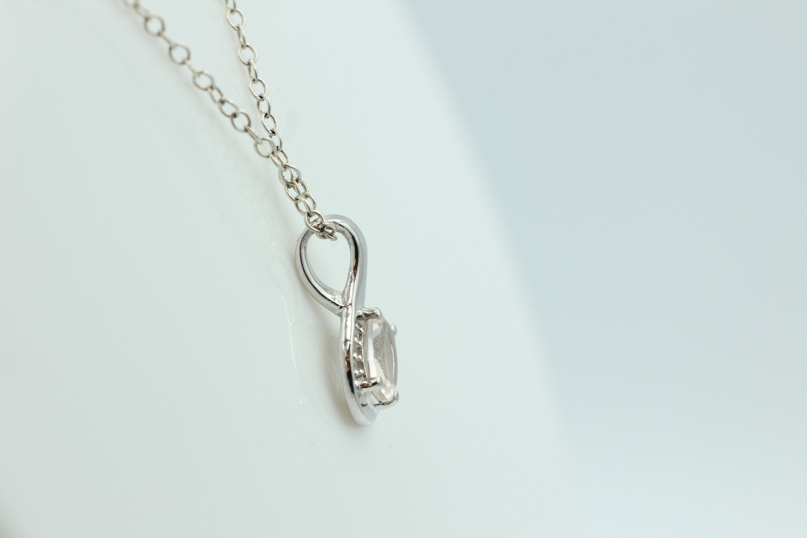 1,12 Carat Prasiolith Anhänger 925 Silber  mit Zirkonia