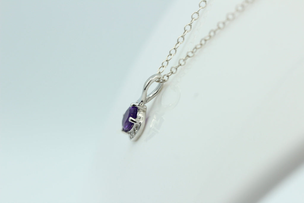 1,1 Carat afrikanischer Amethyst Anhänger 925 Silber mit Zirkonia