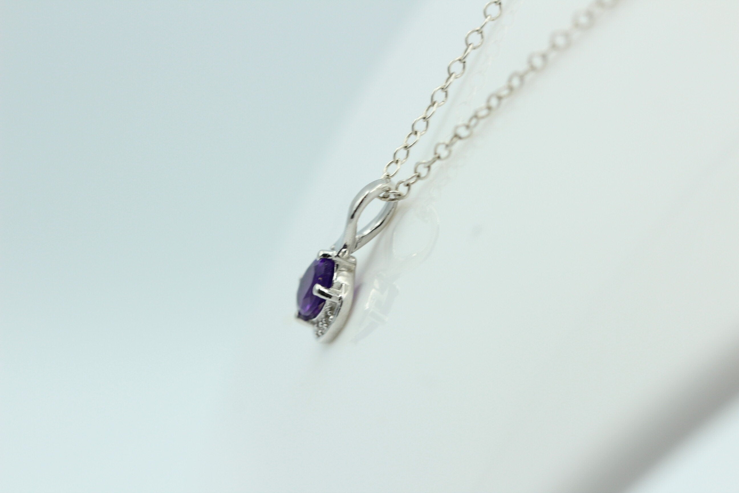1,1 Carat afrikanischer Amethyst Anhänger 925 Silber mit Zirkonia