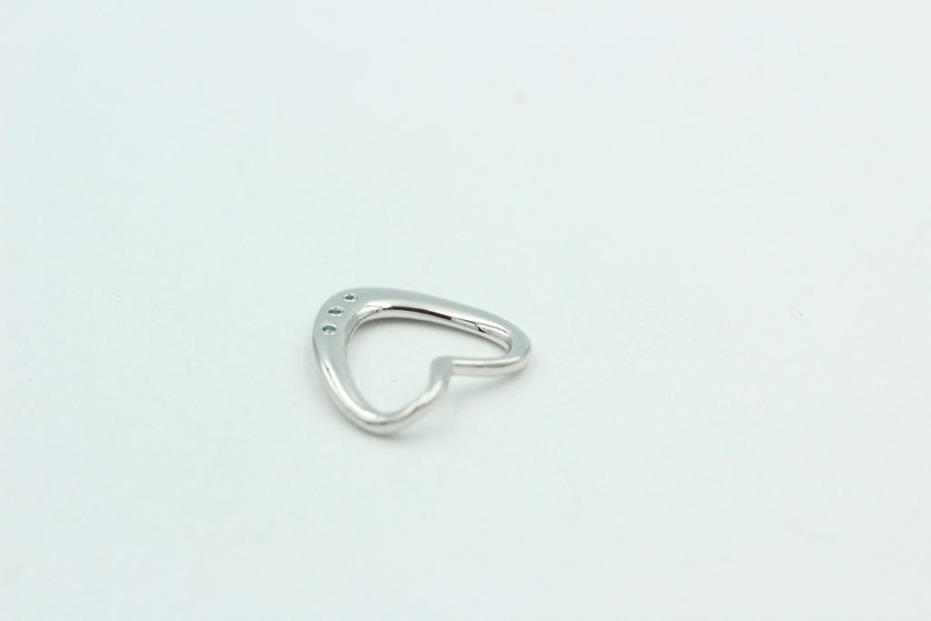 Edler 0,03 Carat blauer Diamant Herzanhänger 925 Silber Herz Collier Kette