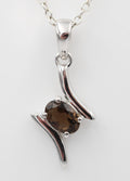 0,72 Carat Rauchquarz Anhänger 925 Silber Rauchquarzanhägnger Top