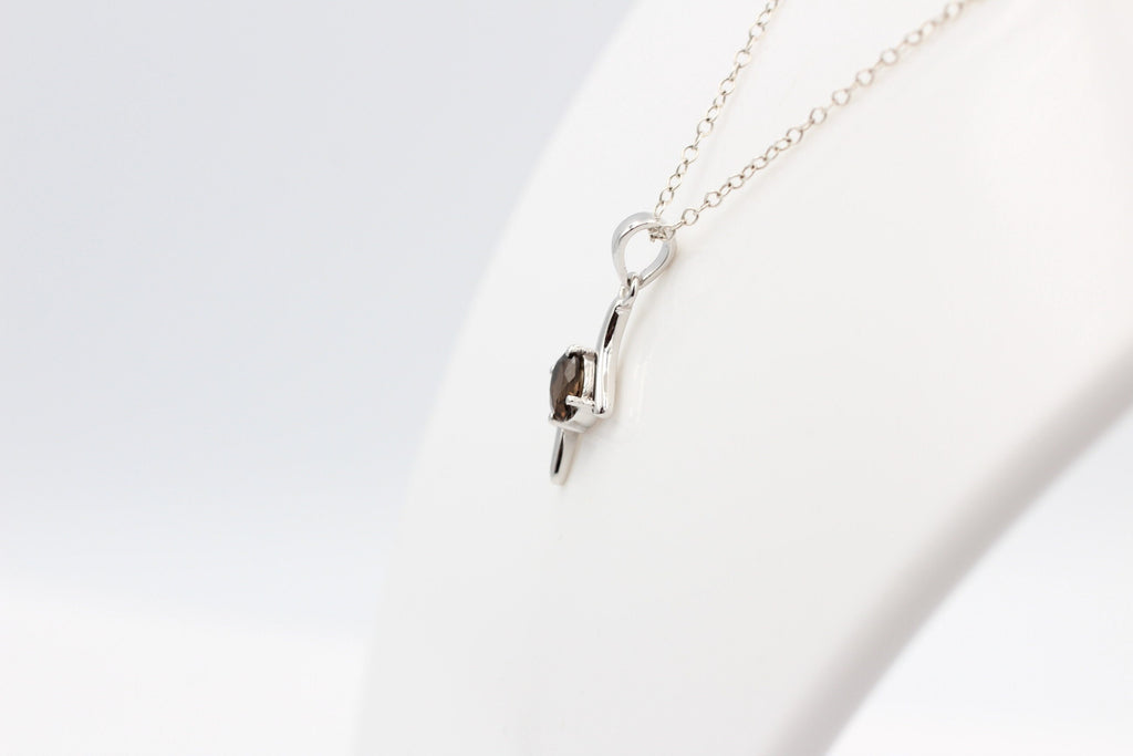 0,72 Carat Rauchquarz Anhänger 925 Silber Rauchquarzanhägnger Top