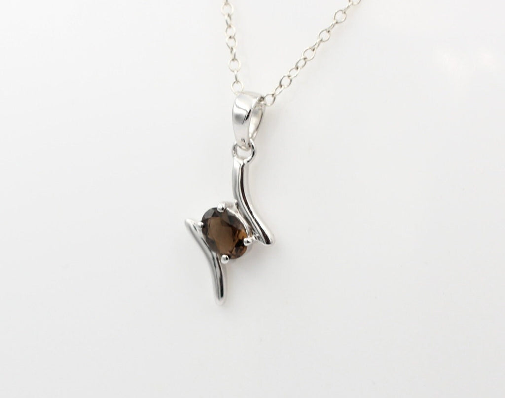 0,72 Carat Rauchquarz Anhänger 925 Silber Rauchquarzanhägnger Top