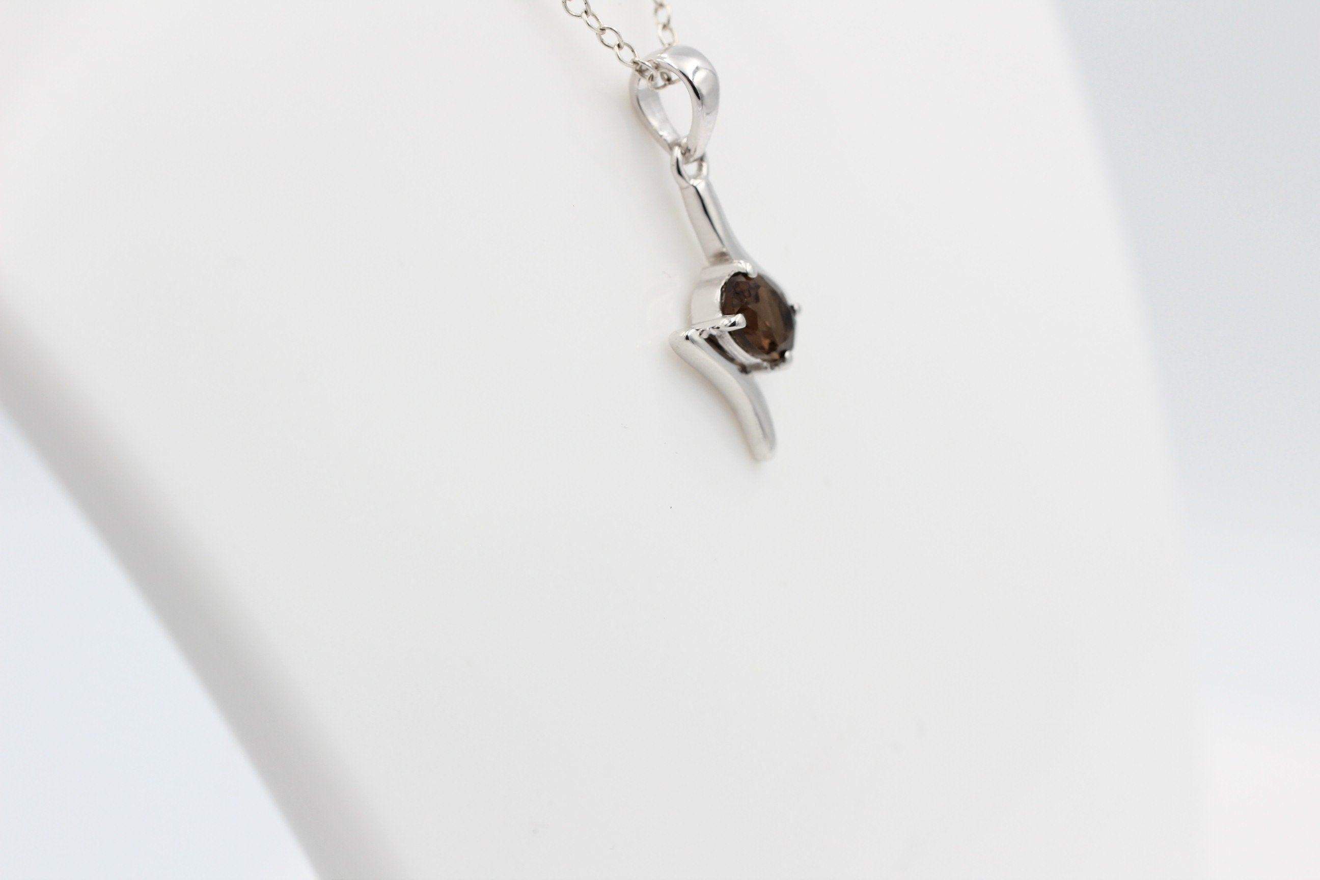 0,72 Carat Rauchquarz Anhänger 925 Silber Rauchquarzanhägnger Top