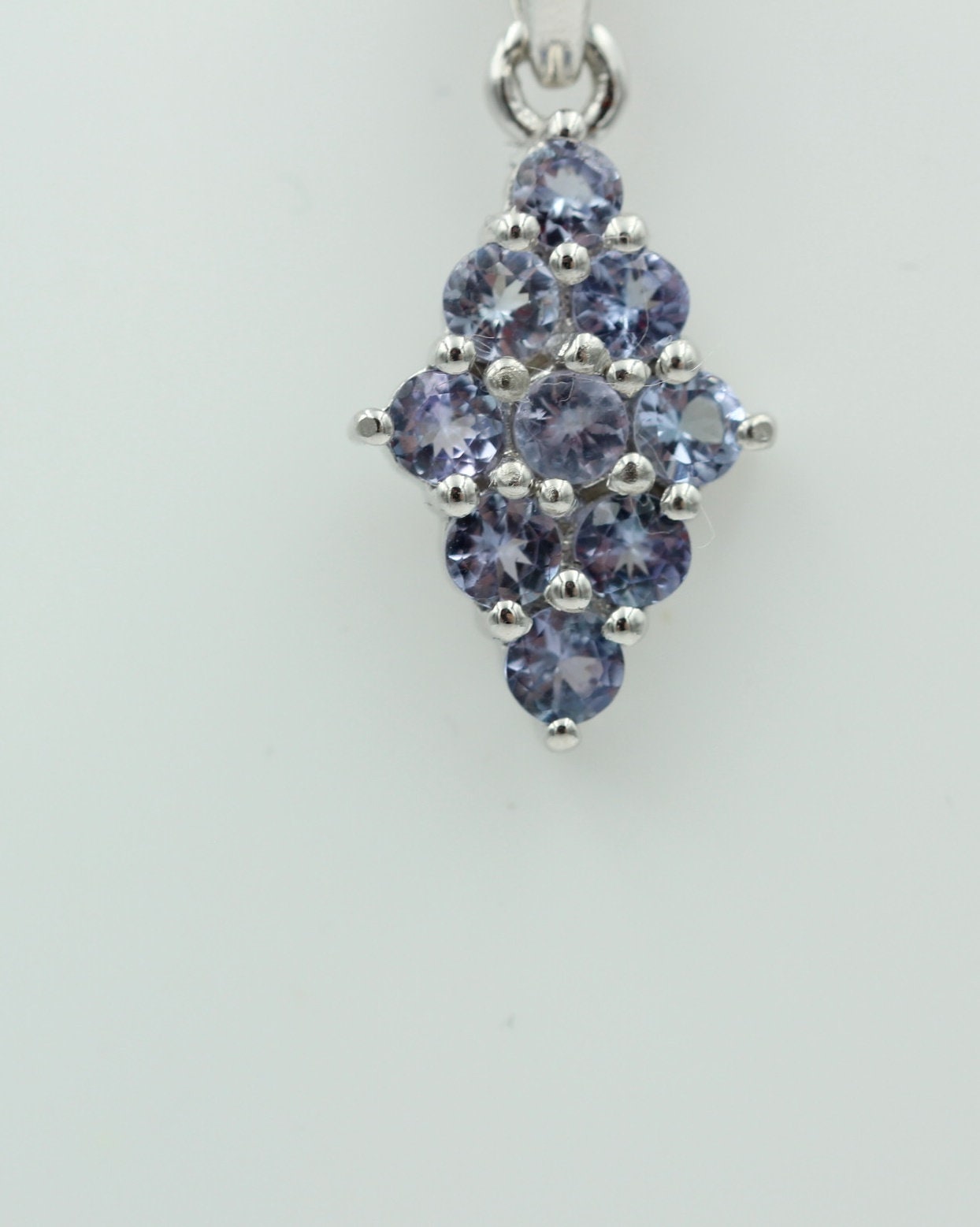 1,64 Carat Tansanit  Anhänger 925 Silber Collier Kette seltener Tansanit Afrika
