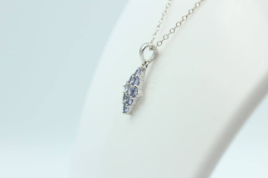 1,64 Carat Tansanit  Anhänger 925 Silber Collier Kette seltener Tansanit Afrika