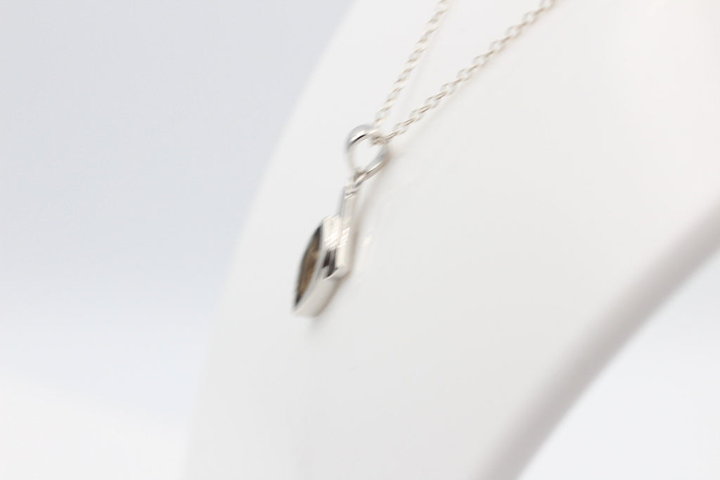1,8 Carat Rauchquarz Anhänger 925 Silber Collier Kette Quarz