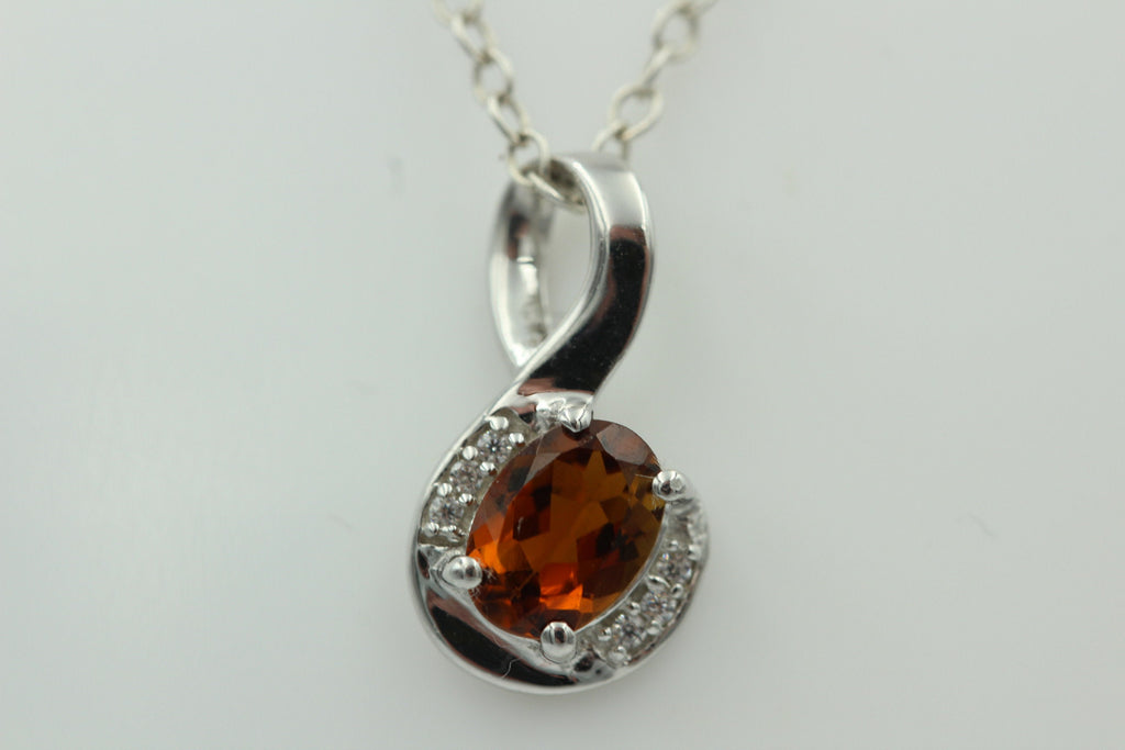 1,12 Carat Madeira Citrin Anhänger 925 Silber mit Zirkonia