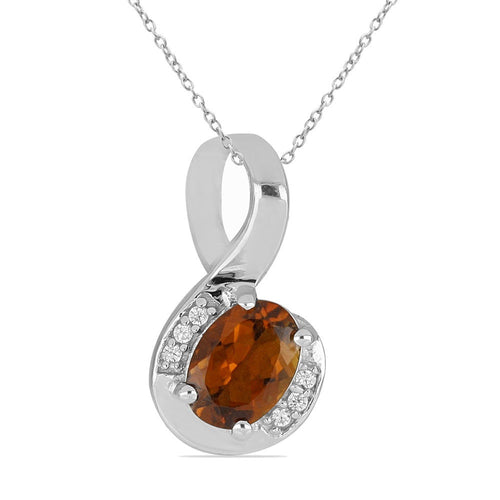 1,12 Carat Madeira Citrin Anhänger 925 Silber mit Zirkonia