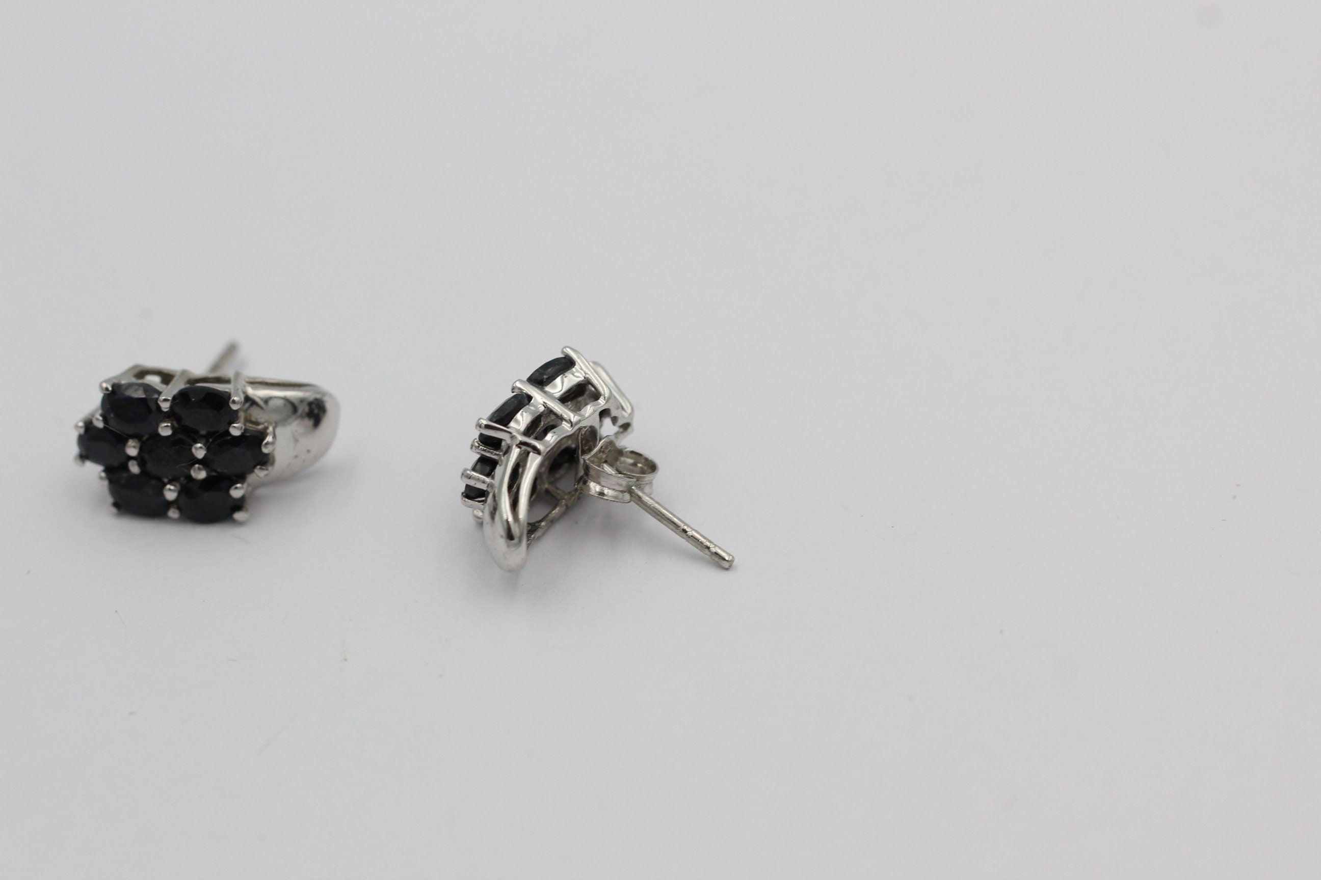 Edle 3,33 Carat Saphir Ohrstecker 925 Silber  Schmuck Top Edel Edelstein