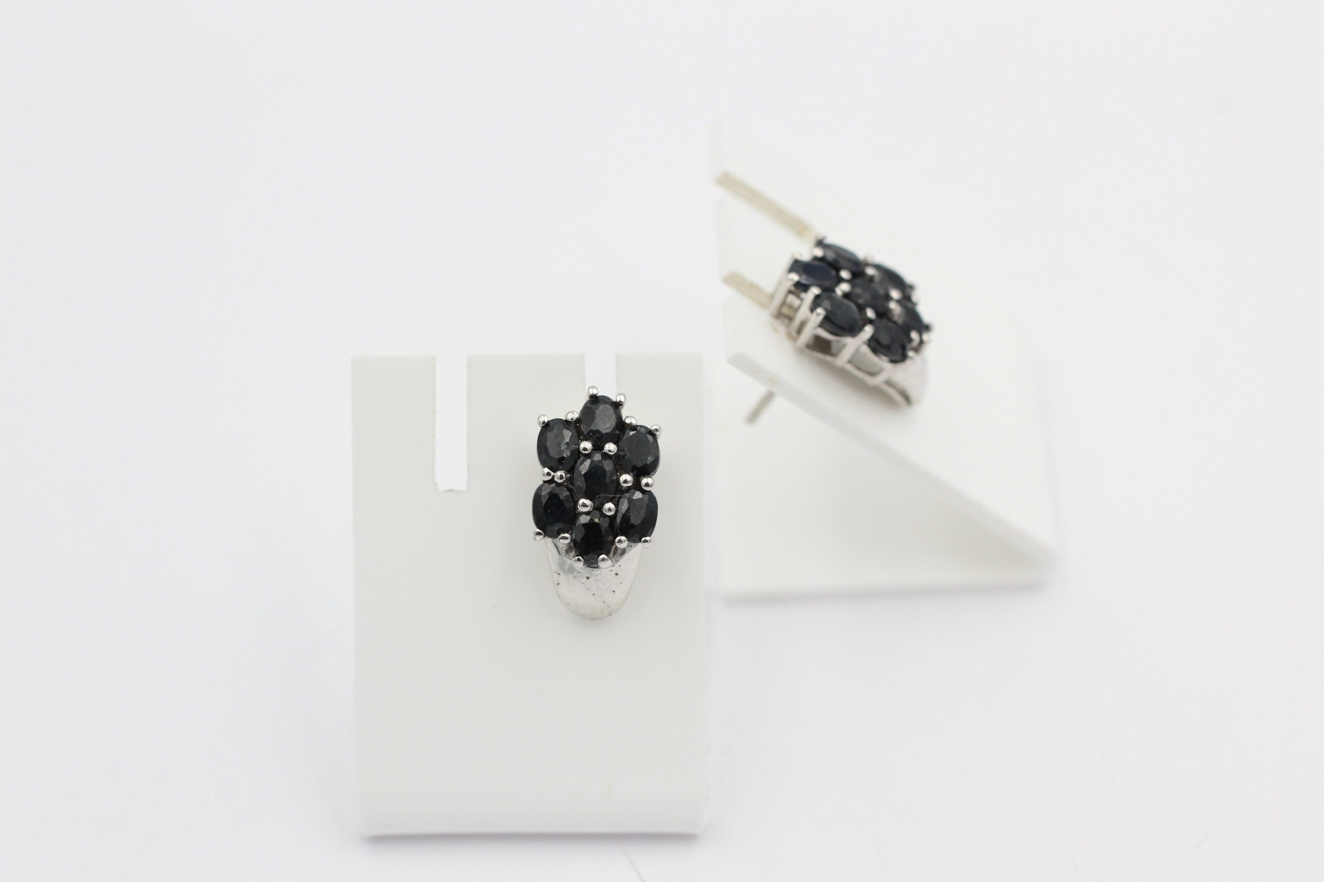 Edle 3,33 Carat Saphir Ohrstecker 925 Silber  Schmuck Top Edel Edelstein