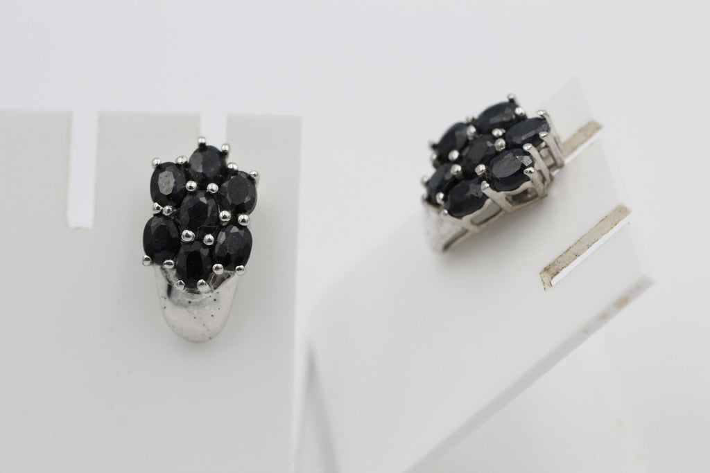 Edle 3,33 Carat Saphir Ohrstecker 925 Silber  Schmuck Top Edel Edelstein