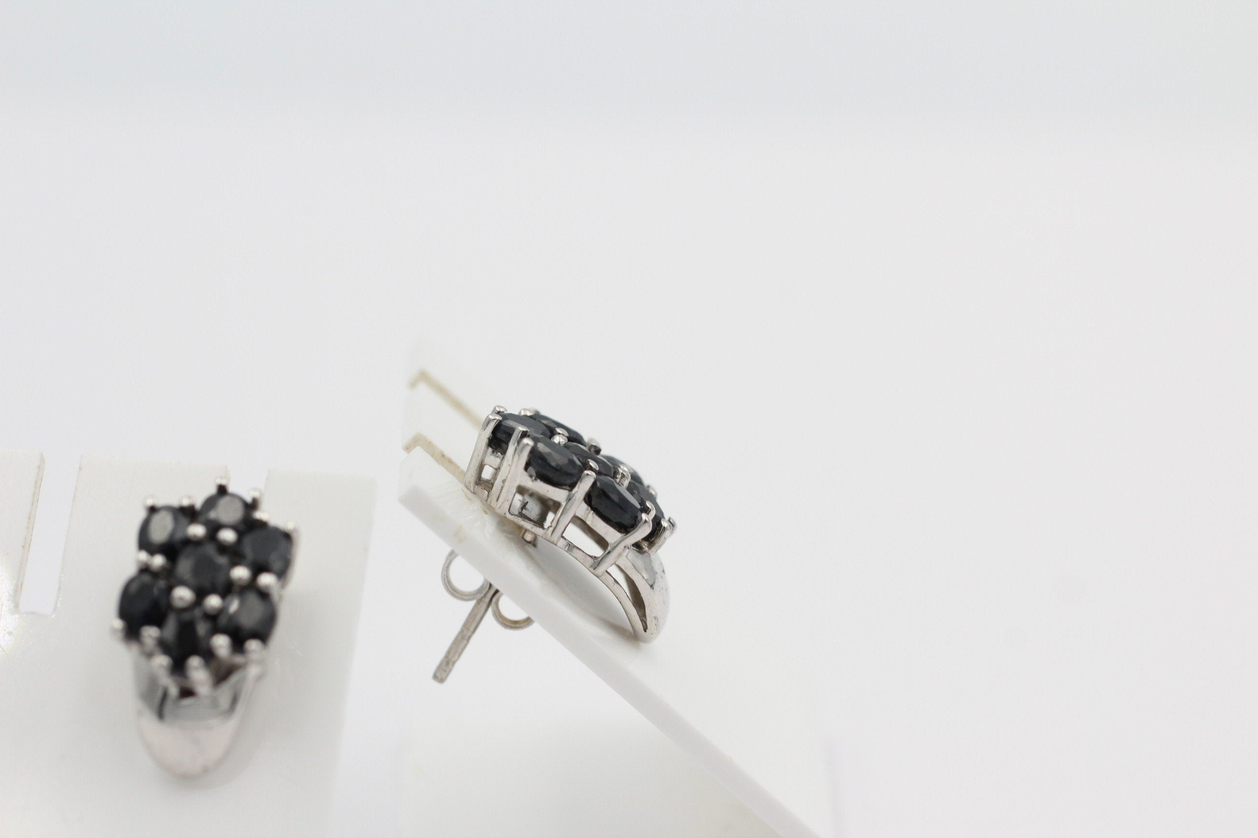 Edle 3,33 Carat Saphir Ohrstecker 925 Silber  Schmuck Top Edel Edelstein