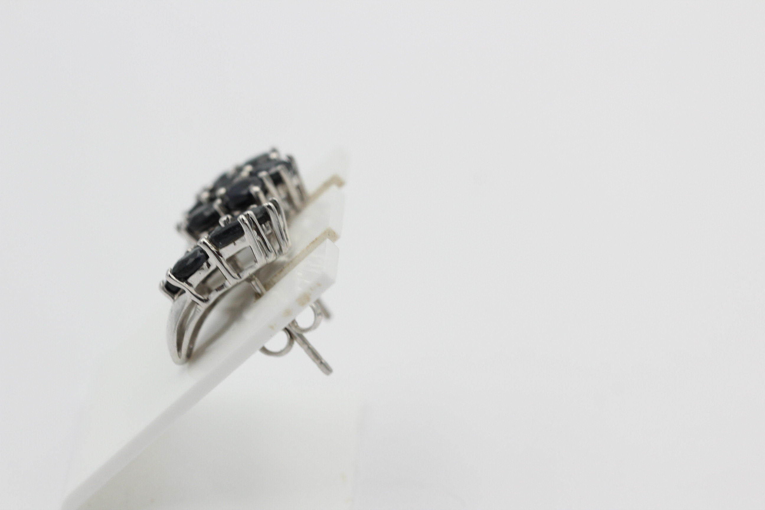 Edle 3,33 Carat Saphir Ohrstecker 925 Silber  Schmuck Top Edel Edelstein