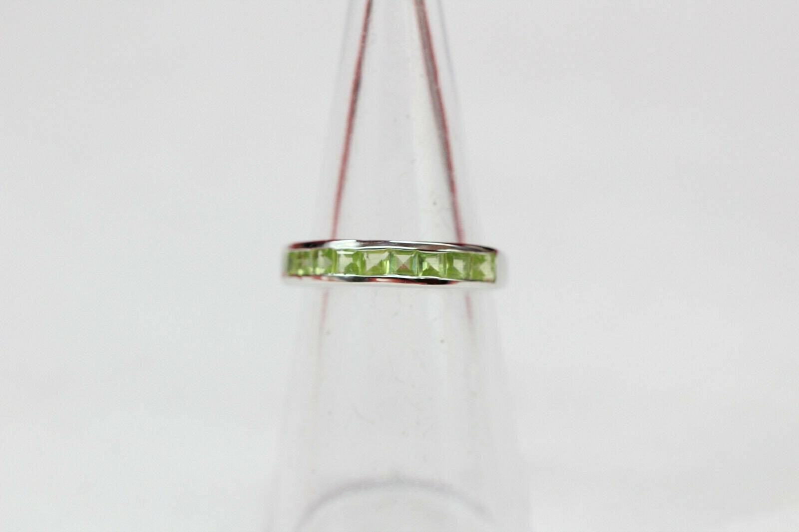 Edler 0,95 Carat Peridot Fingerring 925 Silber Olivin Ring Grossen 6 / 7 / 8 / 9