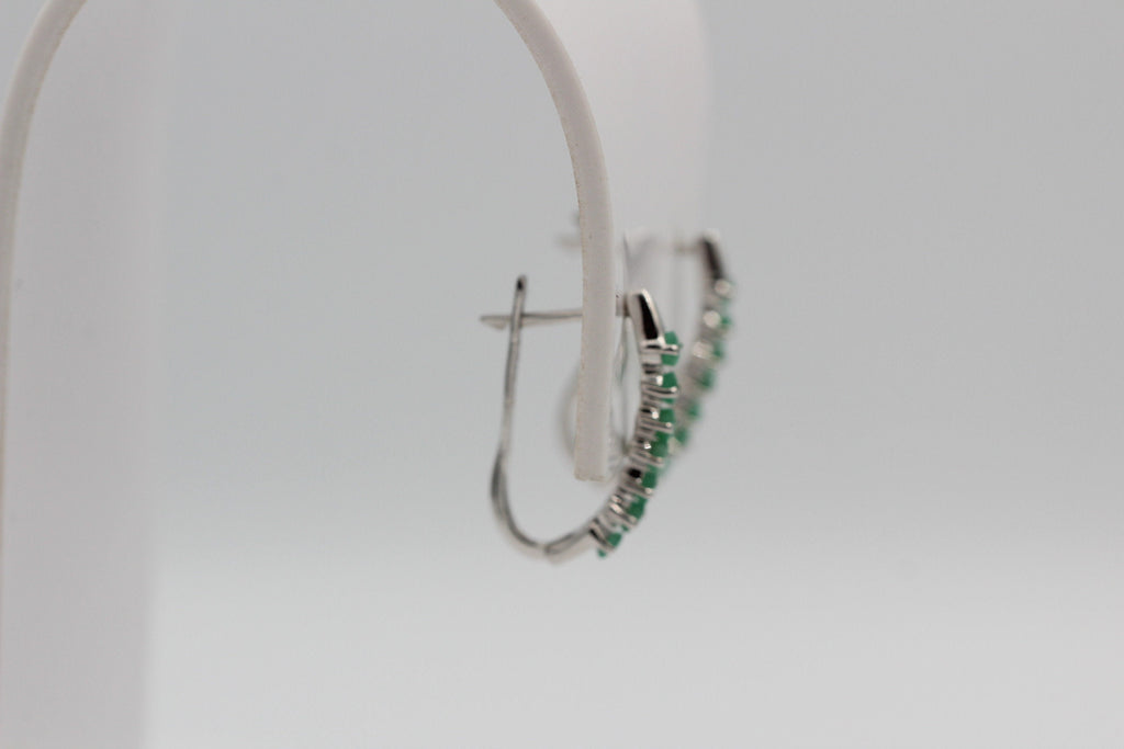 0,93 Carat Smaragd Ohstecker 925 Silber smaragdgrüner Edelstein Ohrschmuck
