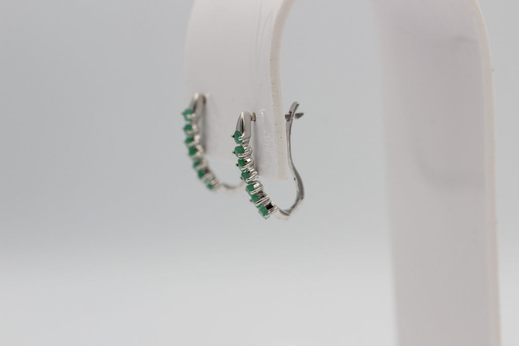 0,93 Carat Smaragd Ohstecker 925 Silber smaragdgrüner Edelstein Ohrschmuck